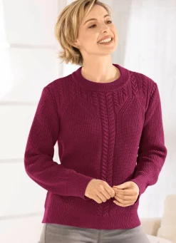 BADER Pullover mit recycelter Baumwolle BEERE