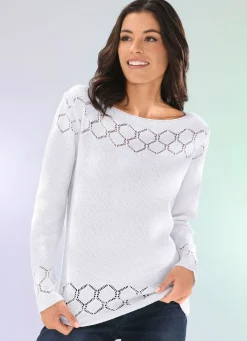 Discount BADER Pullover mit recycelter Baumwolle WEISS