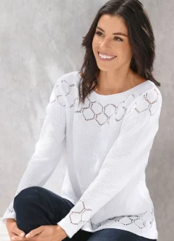 Discount BADER Pullover mit recycelter Baumwolle WEISS