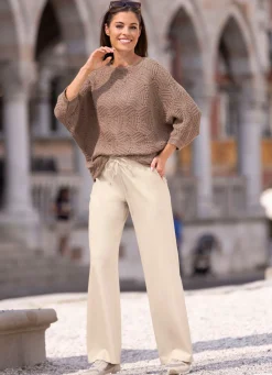 Outlet BADER Pullover mit recycelter Baumwolle TAUPE MELIERT