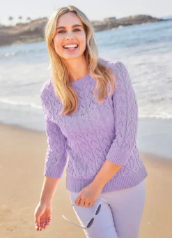 New BADER Pullover mit recycelter Baumwolle FLIEDER