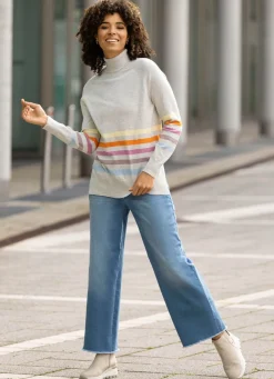 Outlet BADER Pullover mit Ringeln HELLGRAU MELIERT-MULTICOLOR