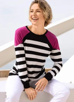 Online BADER Pullover mit Ärmeln in Raglanoptik MARINE-ECRU-BEERE