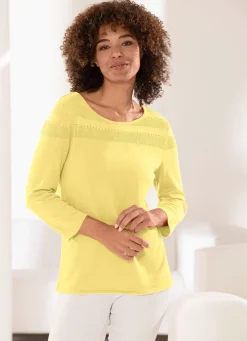 Best BADER Pullover mit Schmucksteinzier GELB