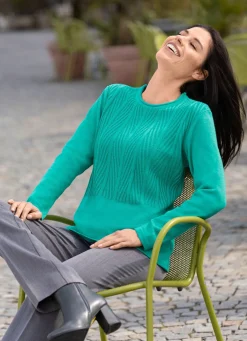 Hot BADER Pullover mit Schurwolle JADEGRÜN