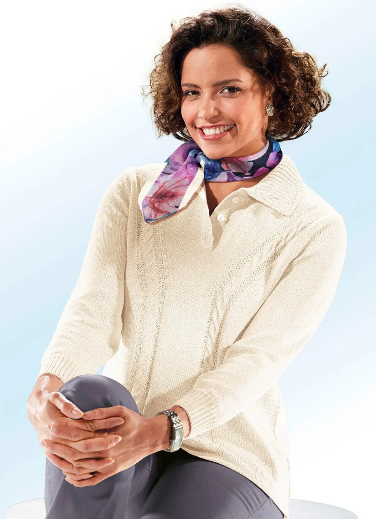 Discount BADER Pullover mit Schurwolle NATURWEISS