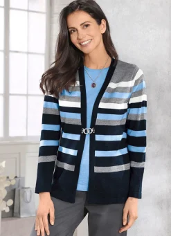New BADER Pullover mit Schurwolle MARINE-BLEU-GRAU MELIERT