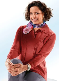 Hot BADER Pullover mit Schurwolle WEINROT
