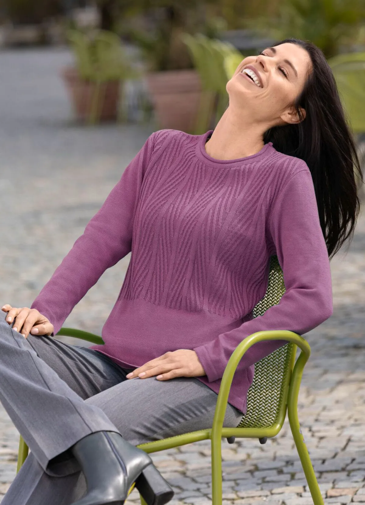 Outlet BADER Pullover mit Schurwolle MAUVE