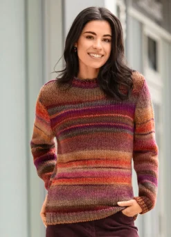 Clearance BADER Pullover mit Schurwolle ORANGE-BEERE-MULTICOLOR