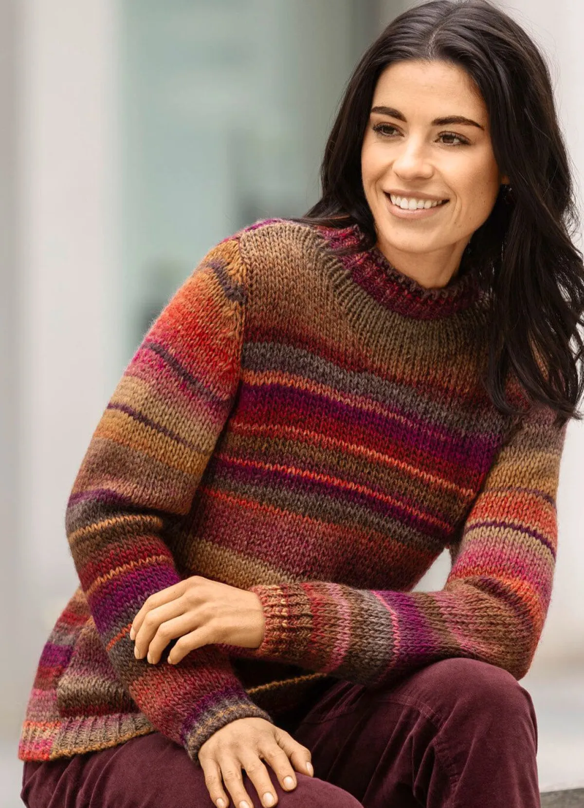 Clearance BADER Pullover mit Schurwolle ORANGE-BEERE-MULTICOLOR