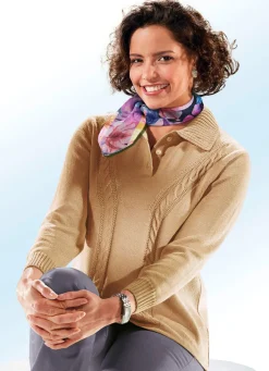 Outlet BADER Pullover mit Schurwolle CAMEL