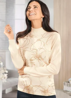 Sale BADER Pullover mit Schurwolle ECRU-GOLDFARBEN