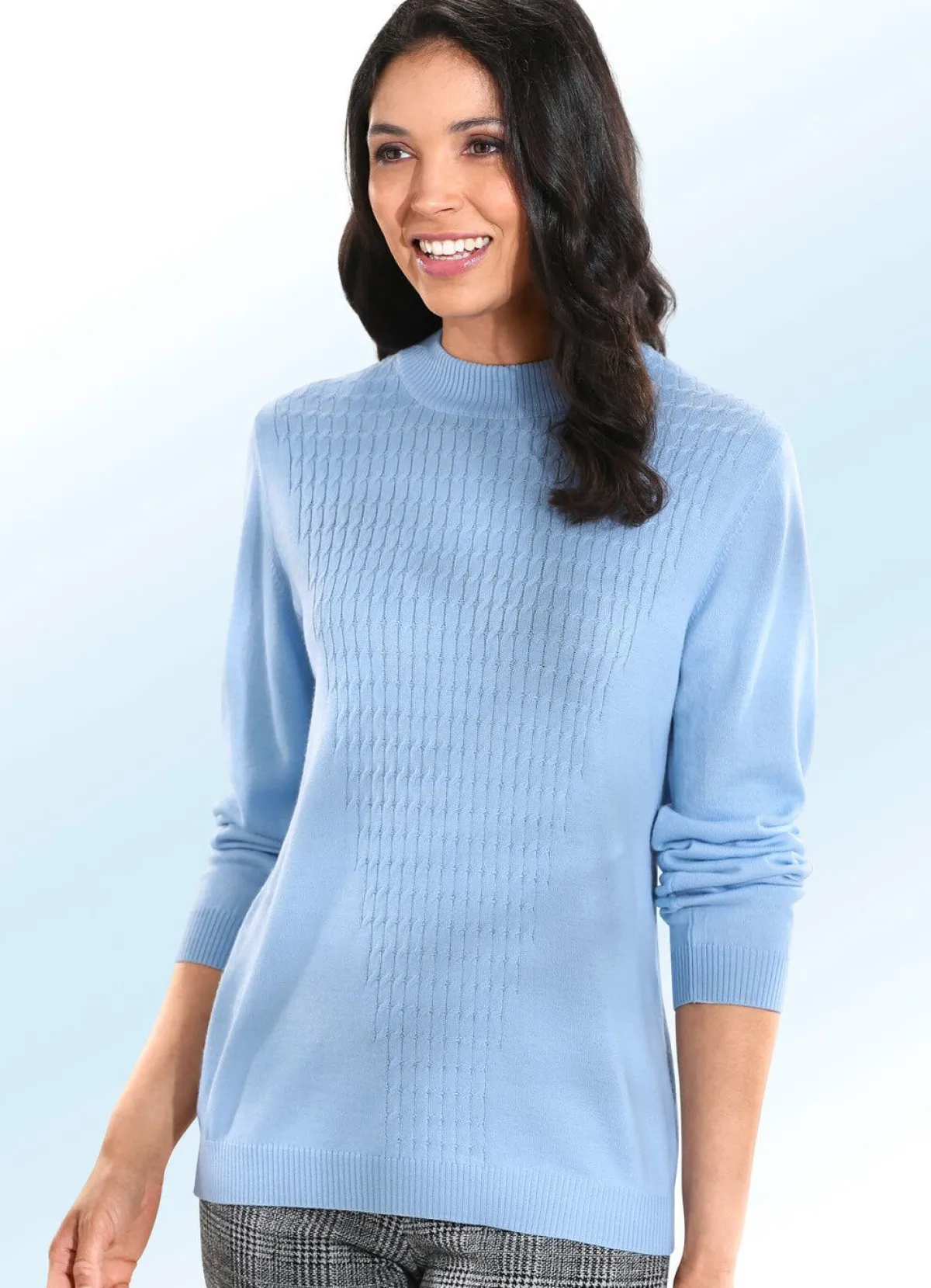 Hot BADER Pullover mit Schurwolle BLEU