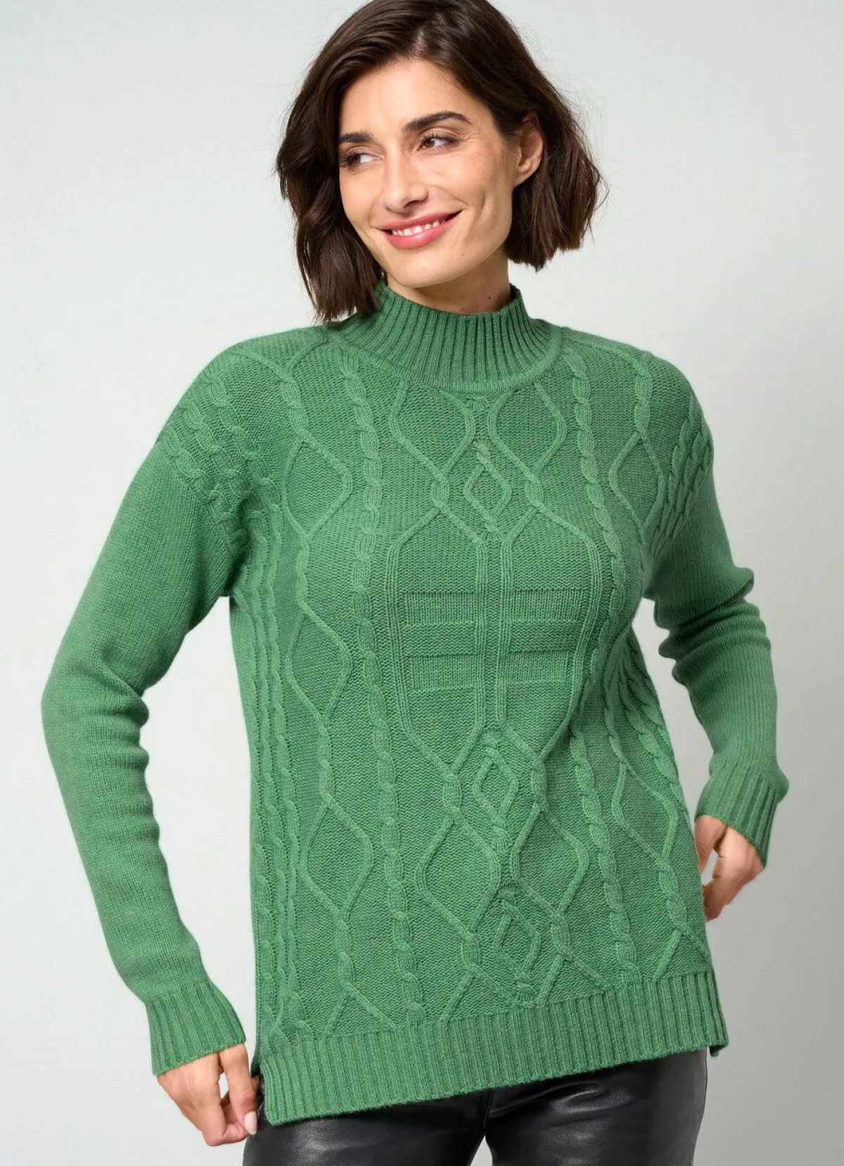 Sale BADER Pullover mit Schurwolle und Kaschmir GRÜN