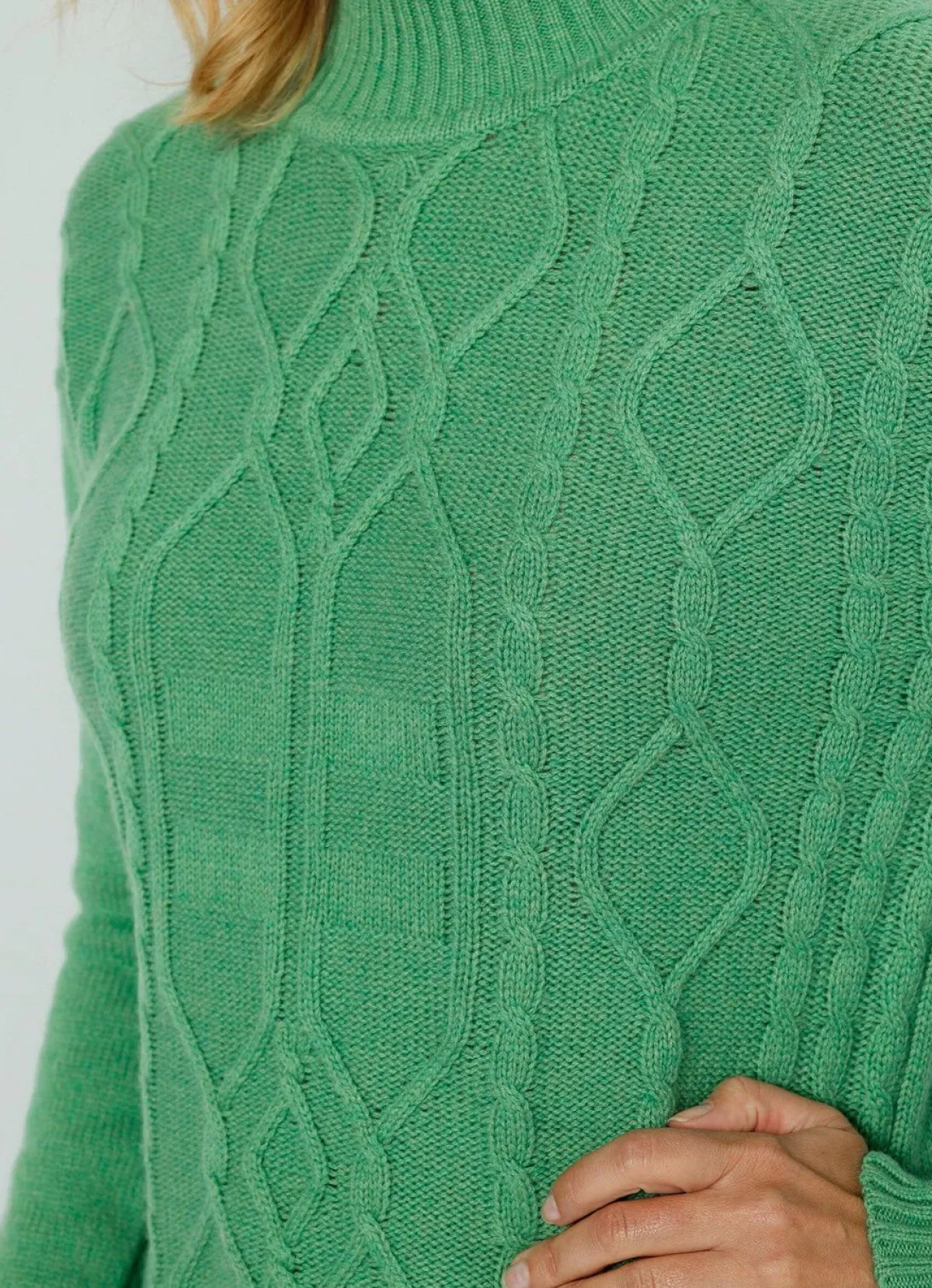 Sale BADER Pullover mit Schurwolle und Kaschmir GRÜN