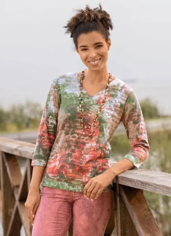 Online BADER Pullover mit sehr weichem Griff GRÜN-ORANGE-MULTICOLOR