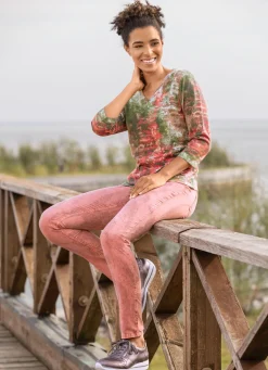 Online BADER Pullover mit sehr weichem Griff GRÜN-ORANGE-MULTICOLOR