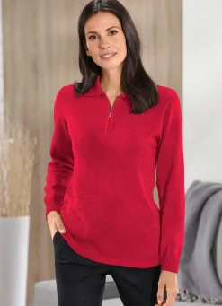 Outlet BADER Pullover mit Strukturdessin ROT