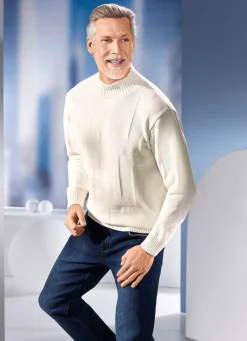 Hot BADER Pullover mit Strukturdessin in 3 Farben WOLLWEISS