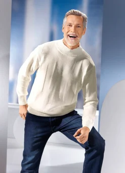 Hot BADER Pullover mit Strukturdessin in 3 Farben WOLLWEISS