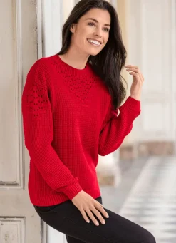Outlet BADER Pullover mit Strukturmuster ROT