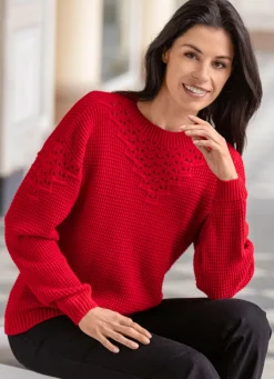 Outlet BADER Pullover mit Strukturmuster ROT