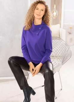 New BADER Pullover mit variablem Kragen LILA
