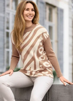 Online BADER Pullover mit weichem Griff CAMEL-ECRU