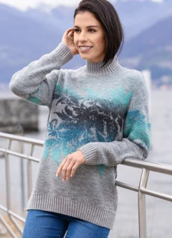Clearance BADER Pullover mit weichem Griff GRAU MELIERT-ANTHRAZIT-BLAU