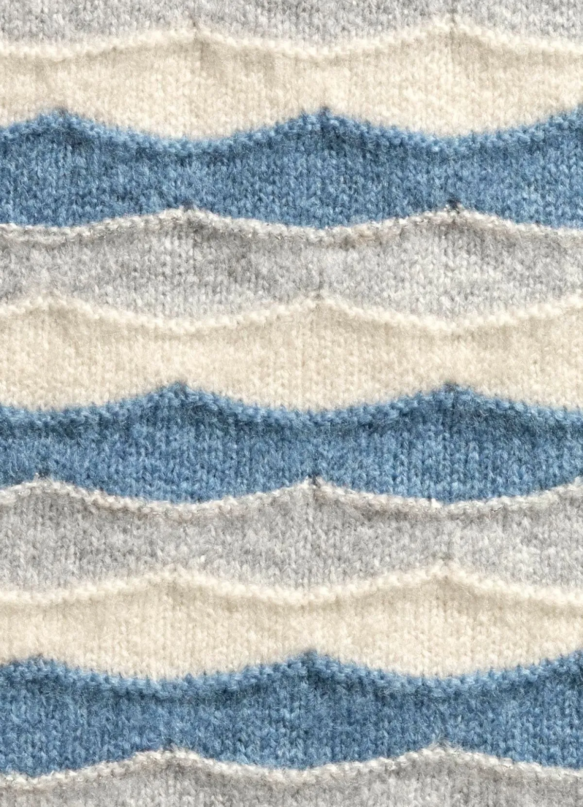 Outlet BADER Pullover mit Wellenmuster ECRU-BLEU-HELLGRAU