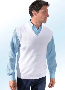 Hot BADER Pullunder mit Strukturmuster in 3 Farben WEISS