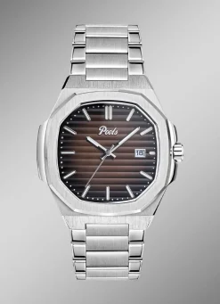 Online POOLS Quartz-Herrenuhr aus Edelstahl