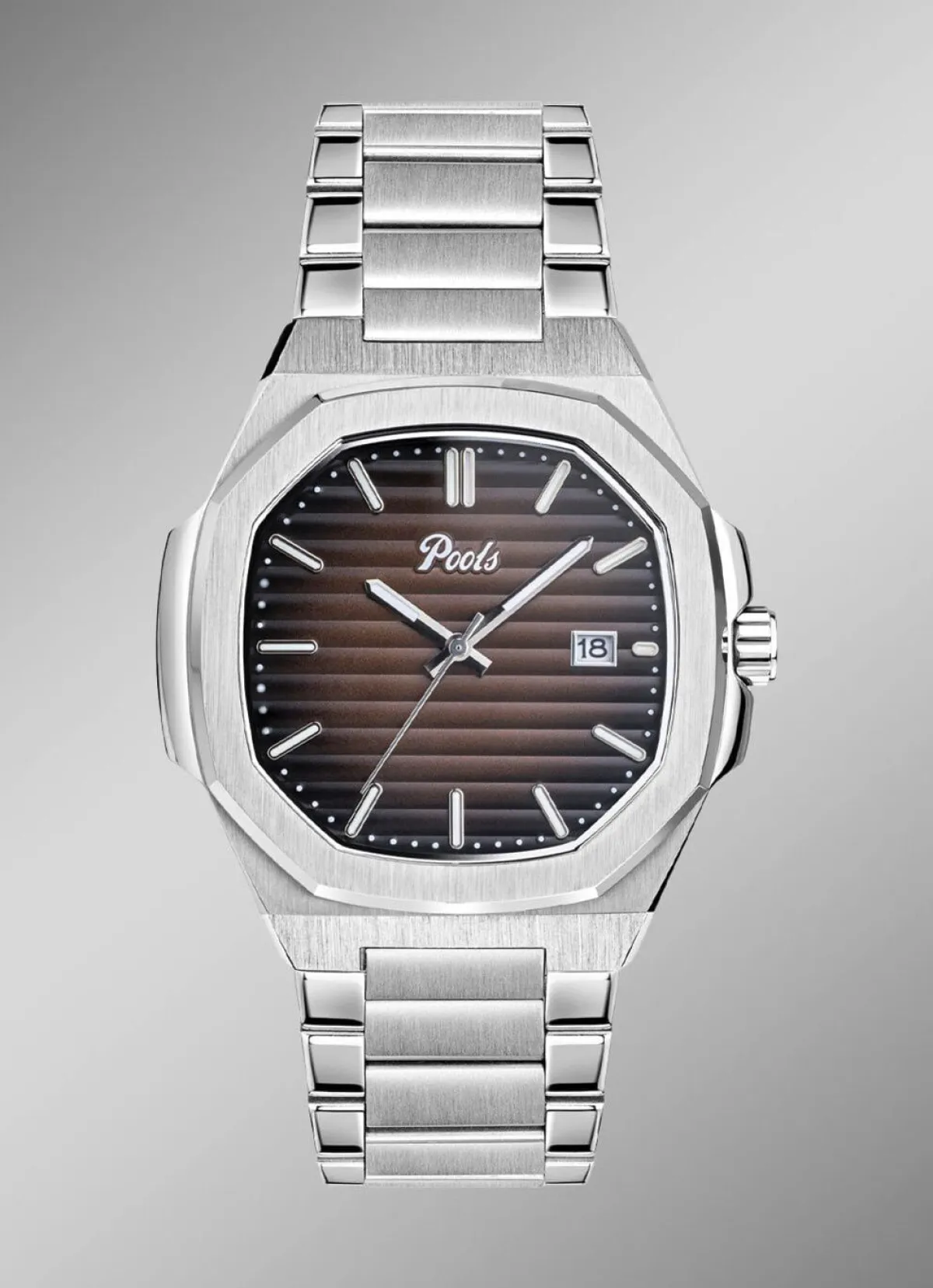 Online POOLS Quartz-Herrenuhr aus Edelstahl