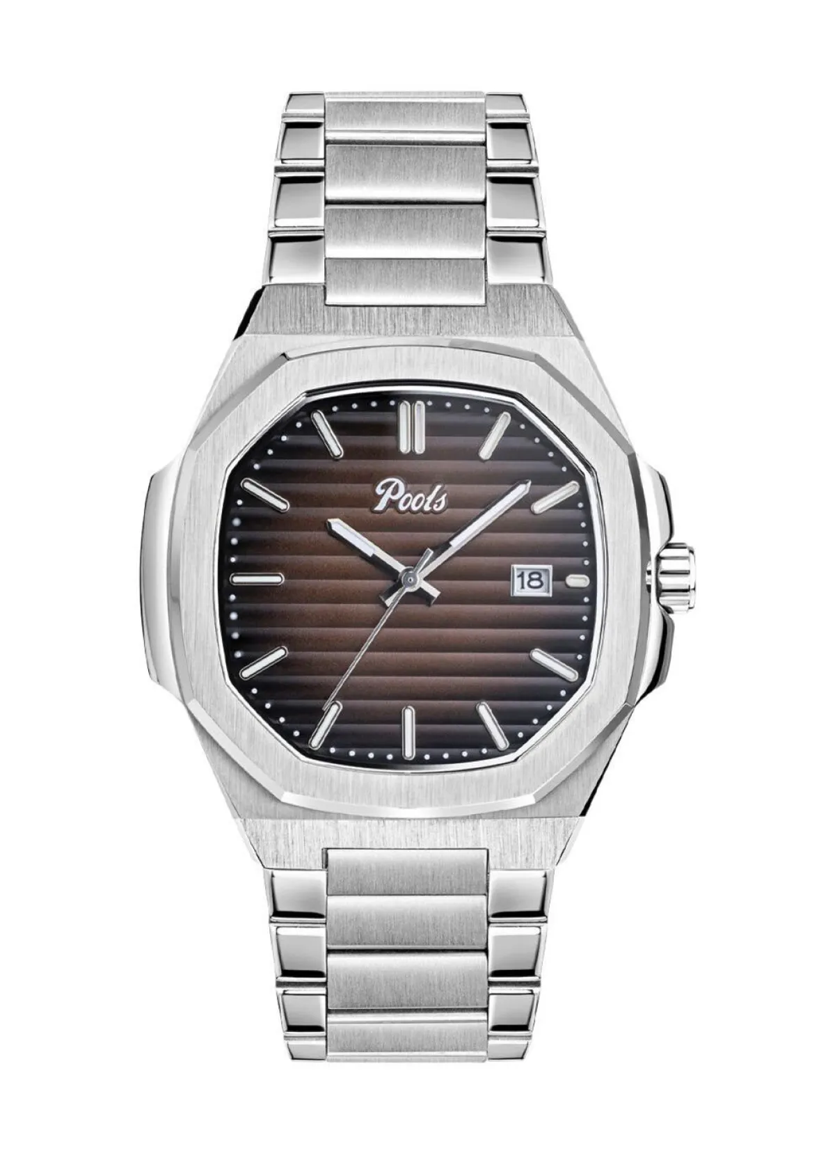 Online POOLS Quartz-Herrenuhr aus Edelstahl