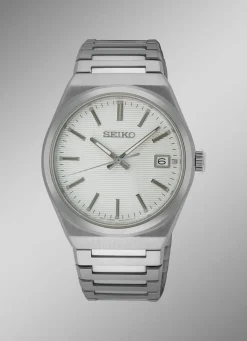 Best SEIKO Quarz-Herrenuhr mit Edelstahlbandgehäuse