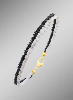 Online BADER Raffiniertes Armband mit Roh-Diamanten in Hell- und Dunkelgrau