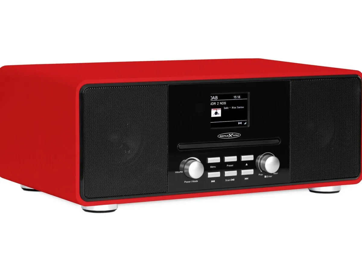 Online Reflexion HRA19DAB Stereoanlage mit DAB+ Radio ROT