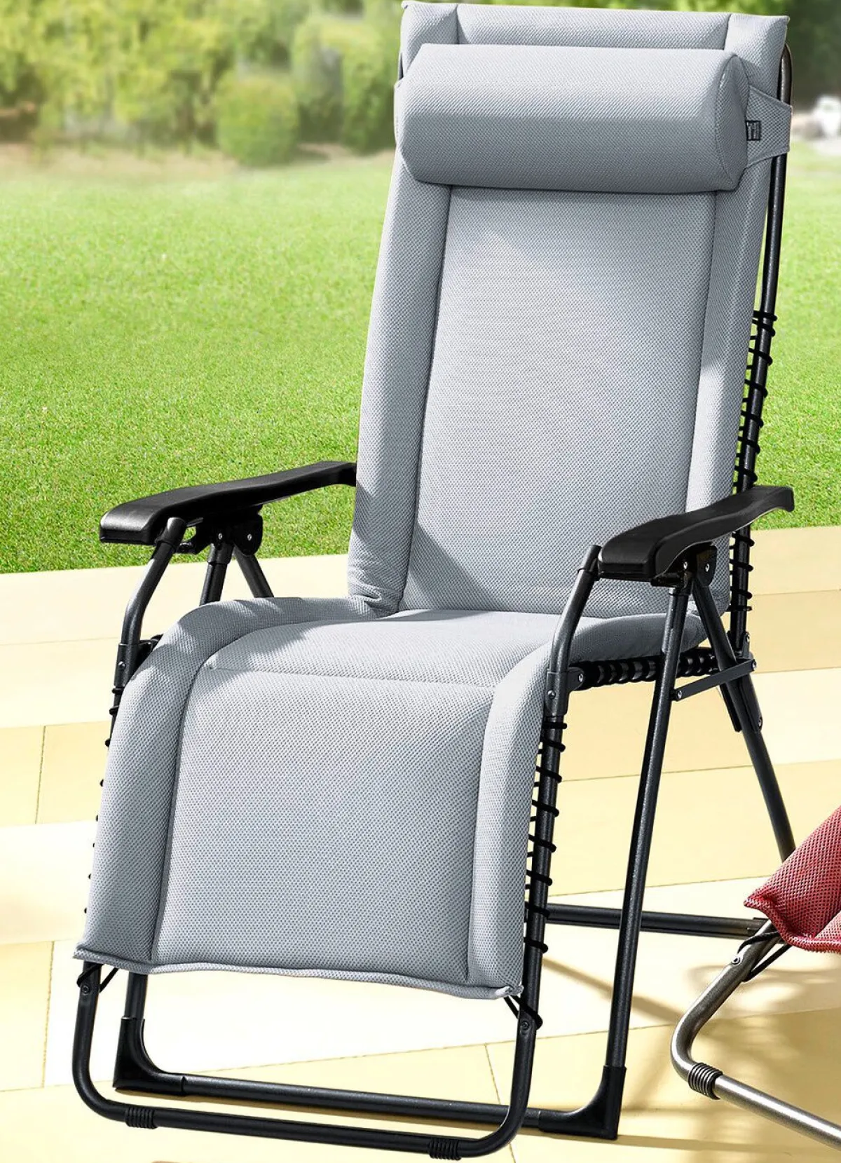 Discount BADER Relaxliege mit schnelltrocknendem Bezug GRAU