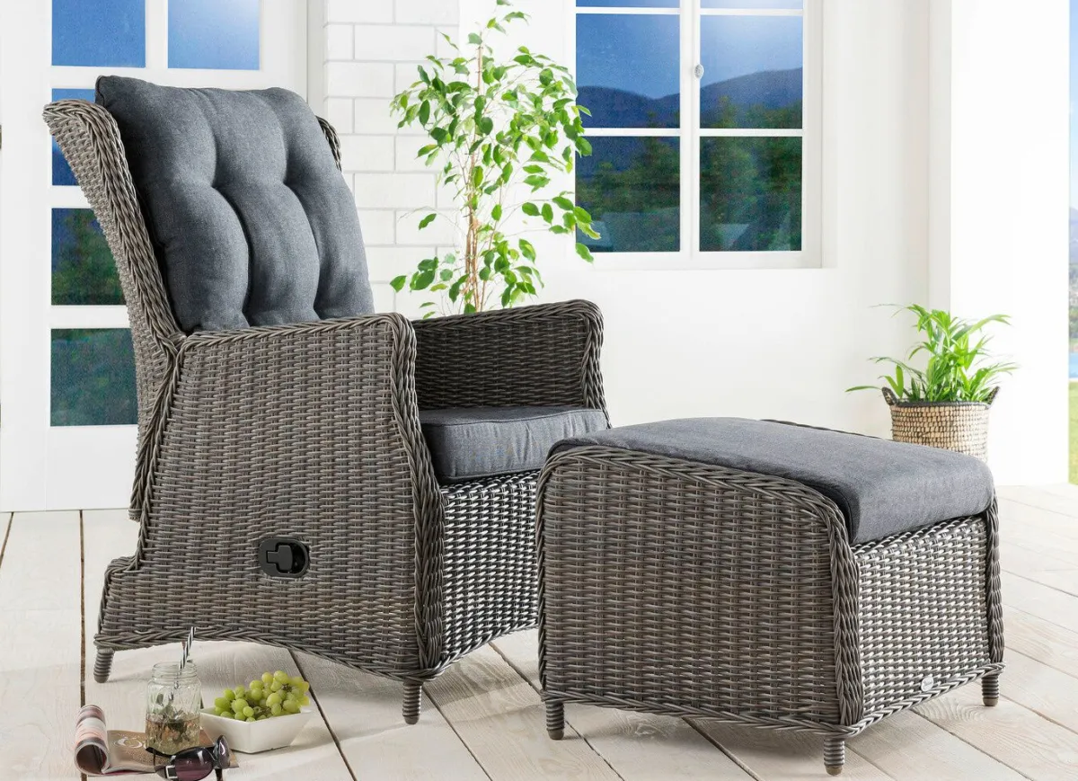 Best BADER Relaxsessel Casa oder passender Fußhocker GRAU