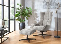 Hot BADER Relaxsessel mit Hocker schwarzweiß