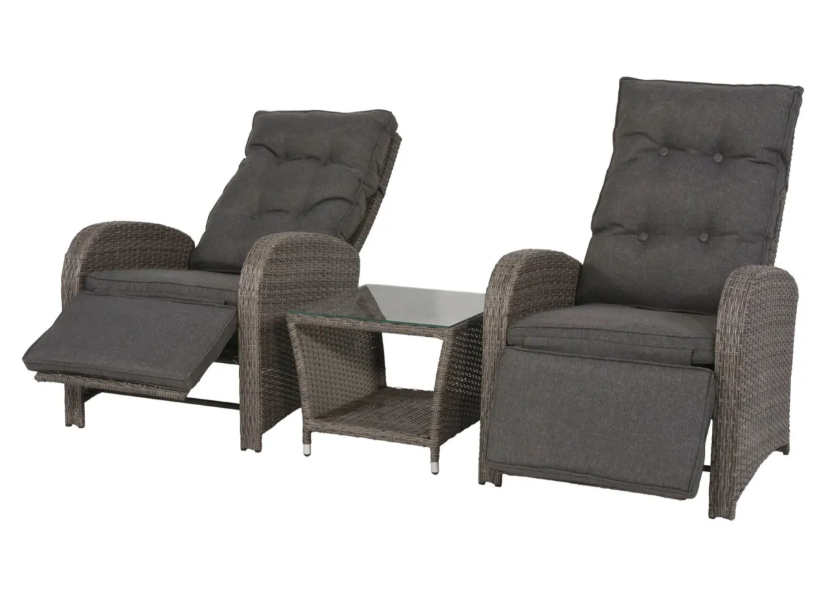 BADER Relax-Set Melia, 3-teilig braun-grau