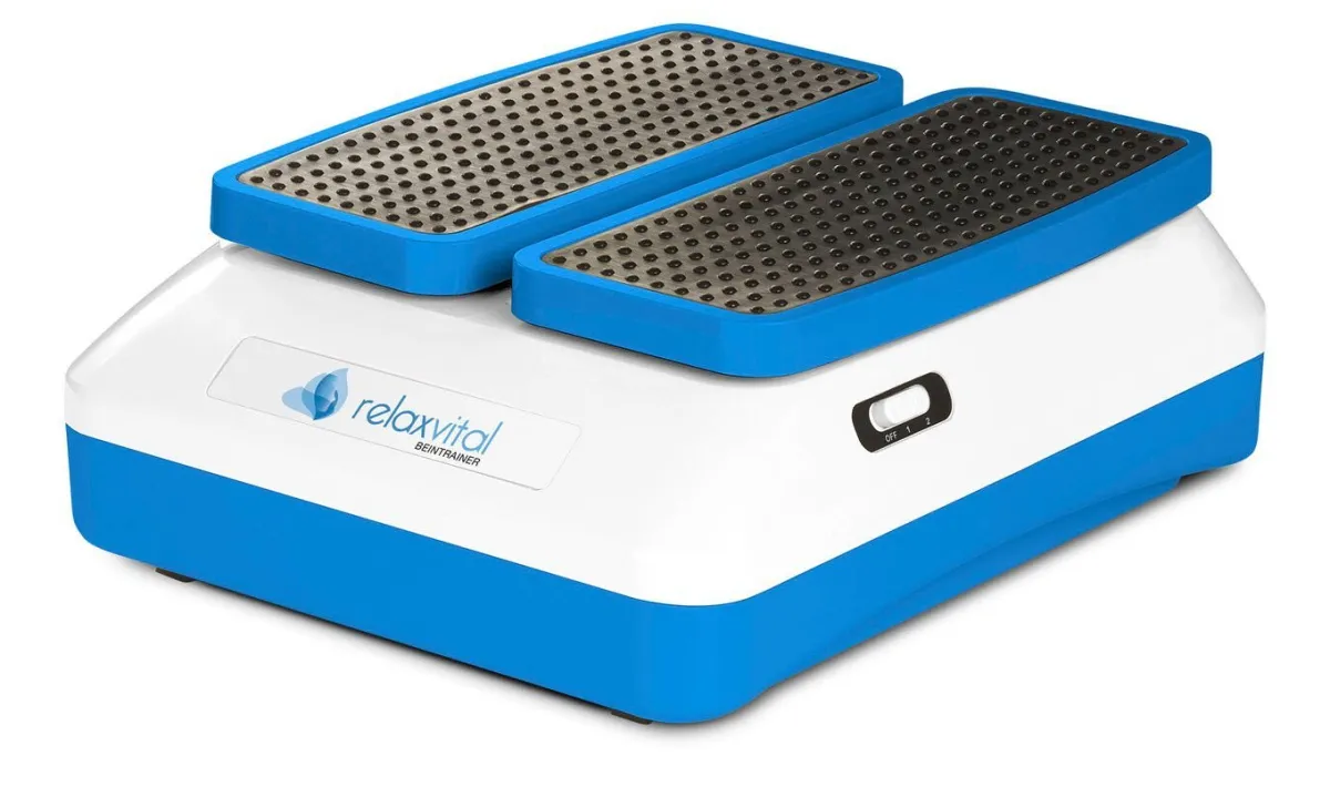 Discount BADER Relaxvital Beintrainer bringt Beine und Kreislauf in Schwung WEISS-BLAU