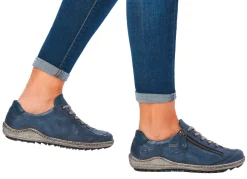 Hot Remonte , bequeme Damen-Sneaker, Weite G, mit herausnehmbarem Fußbett BLAU