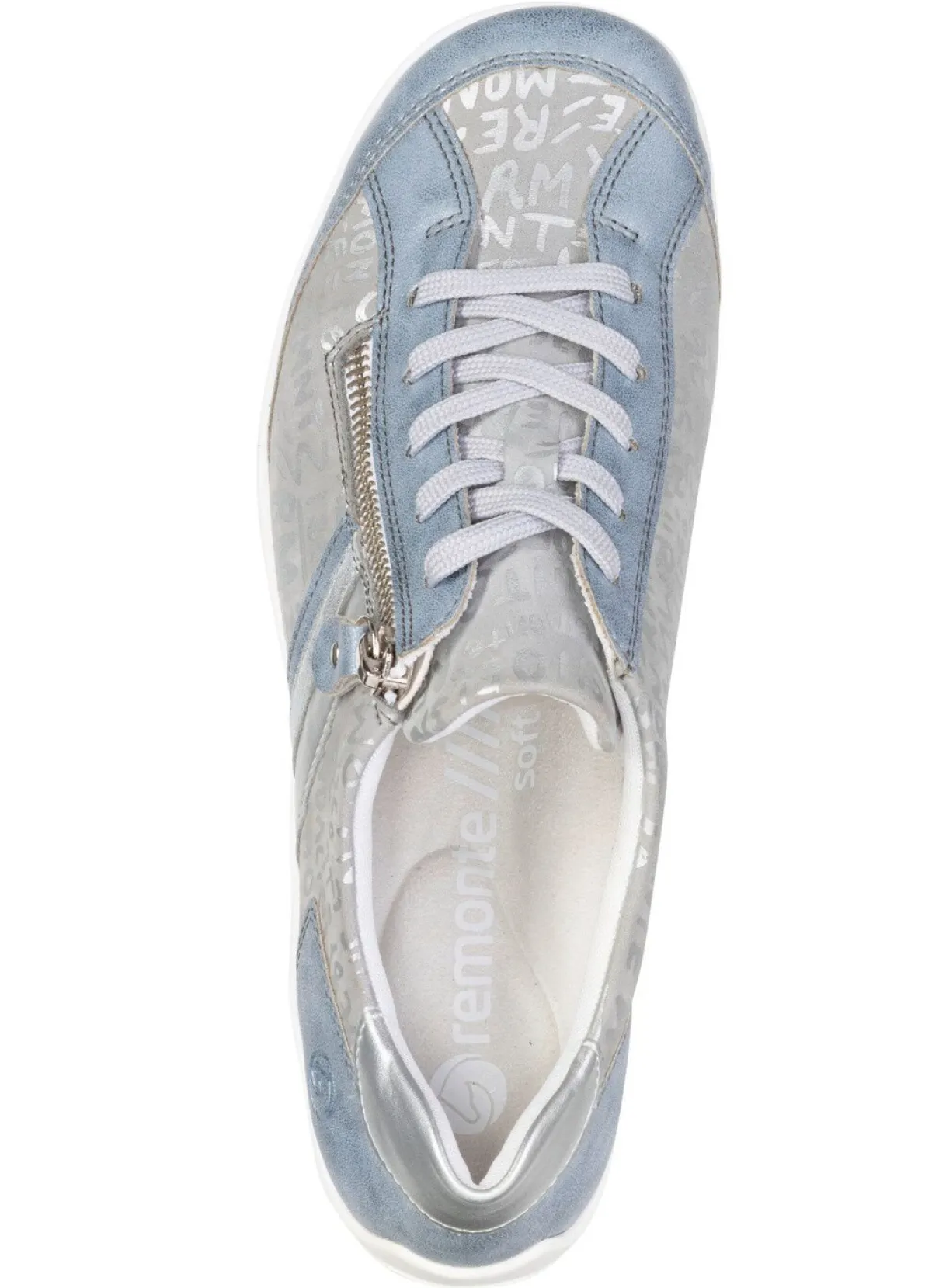 Sale Remonte , bequeme Damen-Sneaker, Weite G, mit herausnehmbarem Fußbett HELLBLAU-SILBER
