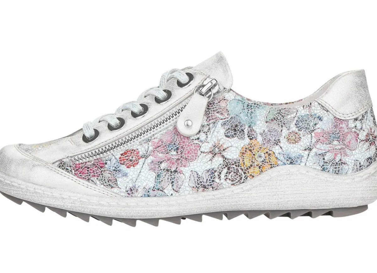 New Remonte , elegante Damen-Sneaker, Weite G, mit Reißverschluss SILBER-BUNT