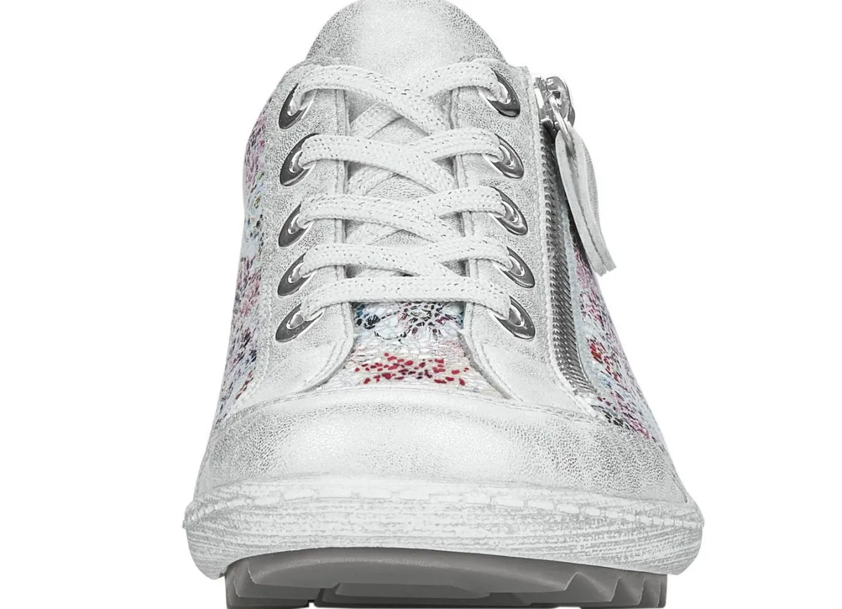 New Remonte , elegante Damen-Sneaker, Weite G, mit Reißverschluss SILBER-BUNT
