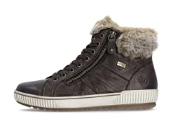 Outlet Remonte , gefütterte Damen-Boots, Winterschuhe, Weite G, mit herausnehmbarem Fußbett DUNKELBRAUN