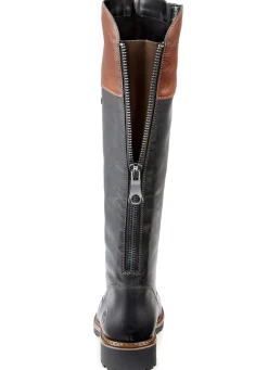 New Remonte , gefütterte Damen-Stiefel, Winterschuhe, Weite G, mit Reißverschluss SCHWARZ-MARONE