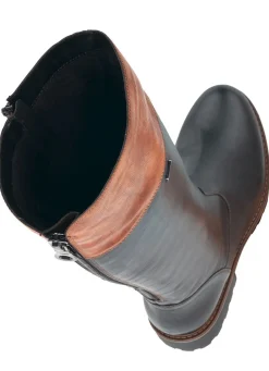 New Remonte , gefütterte Damen-Stiefel, Winterschuhe, Weite G, mit Reißverschluss SCHWARZ-MARONE
